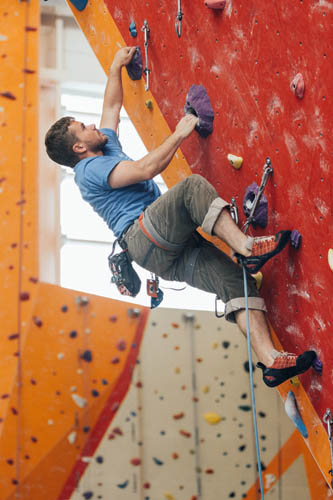 mur d'escalade vertige